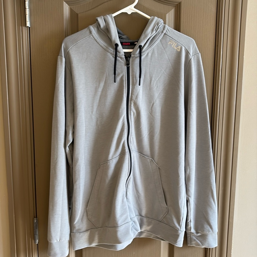 Men’s Fila medium grey hooded zip up